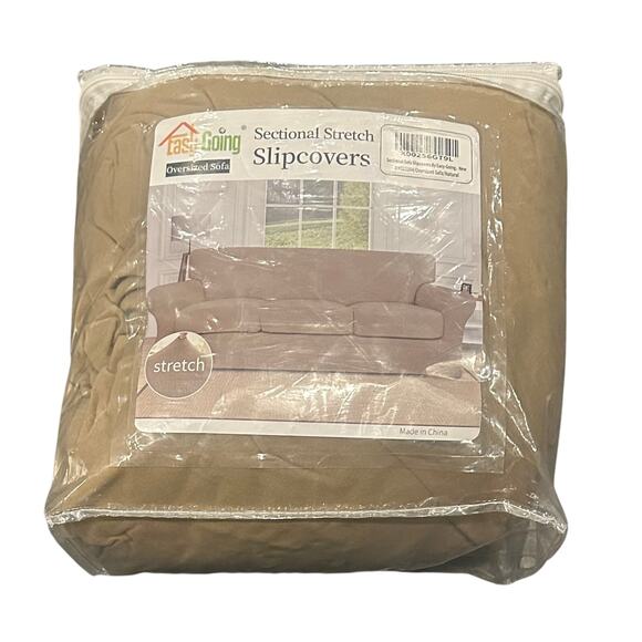4 Pieces Oversized Stretch Soft Couch Cover Furniture Protector Natural New - Picture 1 of 7